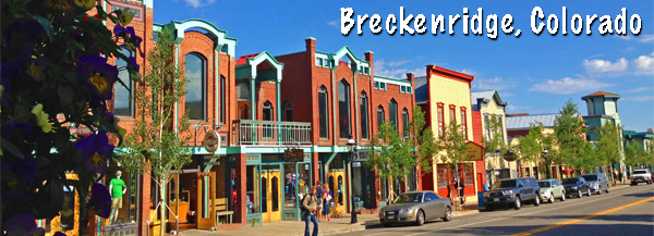 Historic Main St in Breckenridge Colorado on a summer day